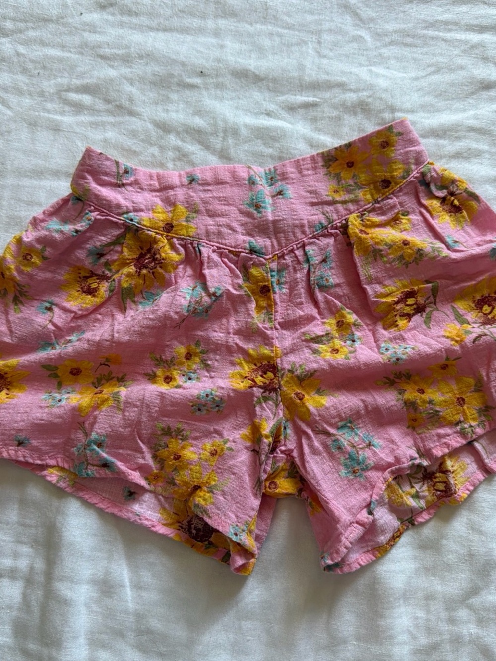 Old Navy Pink Floral High-Waist Summer Shorts